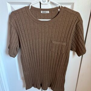 Buck Mason Brown Ribbed T-Shirt